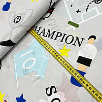 Польская бязь "Мячи, бутсы на светло-сером" 160см, фото 4