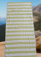 Рушник банний DOUBLE C.STRIPE зелено-сірий 70х145см. OZDILEK