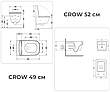 Комплект 5в1: інсталяція Geberit + безобідковий підвісний унітаз Crow, білий + клавіша на вибір, фото 7