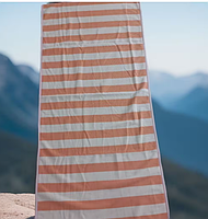 Рушник банний DOUBLE C.STRIPE оранжево-рожевий 70х145см. OZDILEK