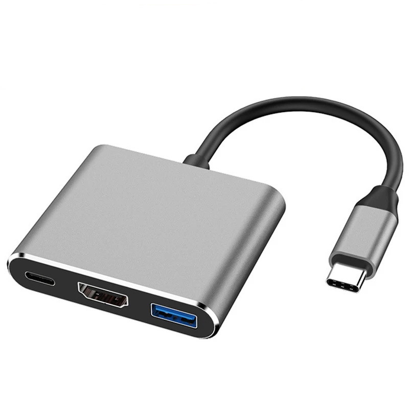 Спліттер адаптер конвертор концентратор перехідник OTG Type-C - HDMI USB3.0