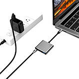 Спліттер адаптер конвертор концентратор перехідник OTG Type-C - HDMI USB3.0, фото 5