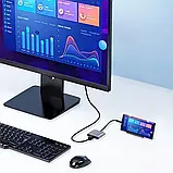 Спліттер адаптер конвертор концентратор перехідник OTG Type-C - HDMI USB3.0, фото 6