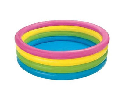 Надувний дитячий басейн Intex круглий Веселка 168*41 см 780 л (56441)