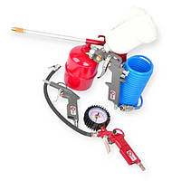 Набір лакофарбовий 5 шт з верхнім бачком, спіральний шланг синій Intertool