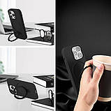Чохол Silicone Case Full Protective NO LOGO with Ring для Apple iPhone 14 Pro (6.1") Black, фото 2