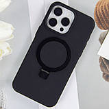 Чохол Silicone Case Full Protective NO LOGO with Ring для Apple iPhone 14 Pro (6.1") Black, фото 4