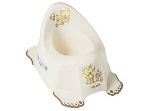 Горщик дитячий з музикою антиковзкий Teddy Bear beige