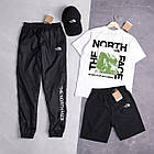 Чоловічий літній костюм The North Face Футболка + Штани + Шорты + Кепка білий комплект Зе норт фейс, фото 10