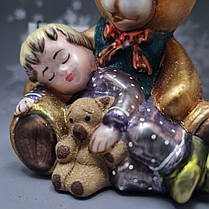 Скляна ялинкова іграшка Мишка с ребьенком на руках Komozja Family Santa Claus, фото 5