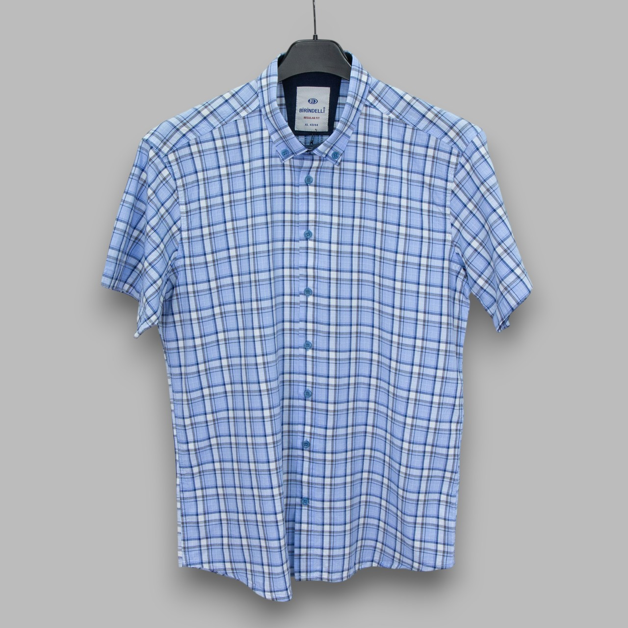 Сорочка чоловіча, приталена (Slim Fit), з коротким рукавом, Birindelli 04-478 100% бавовна L(Р), фото 1