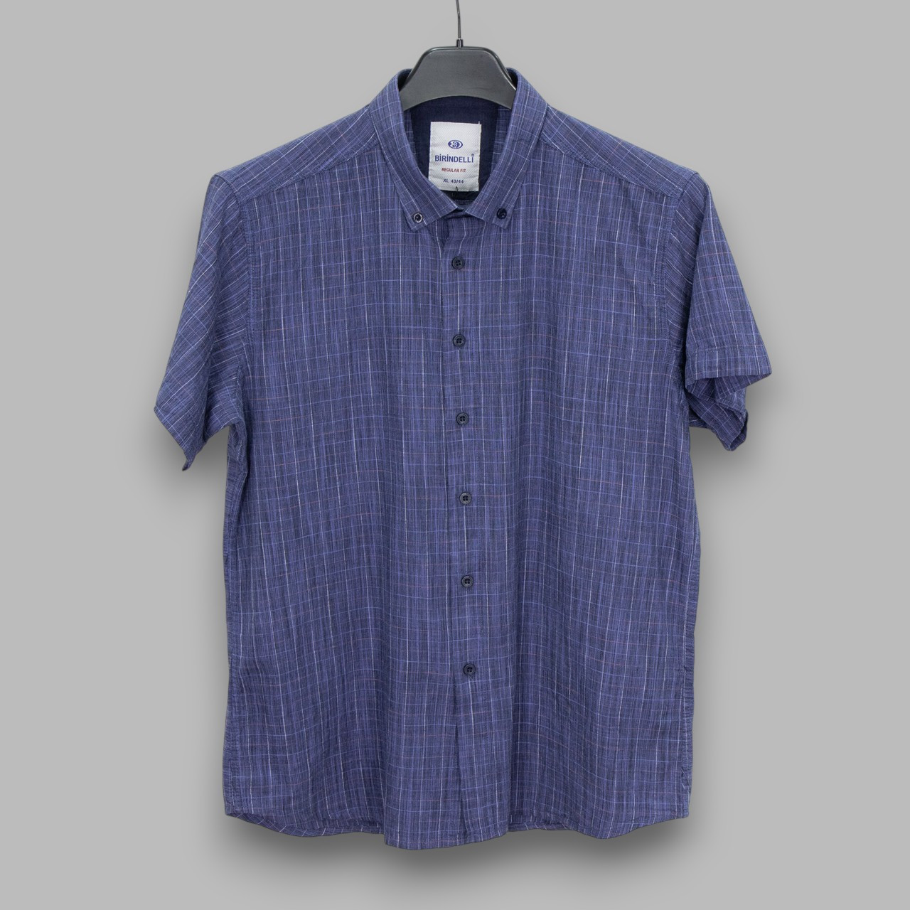 Сорочка чоловіча, приталена (Slim Fit), з коротким рукавом, Birindelli 05-419 100% льон L(Р), фото 1