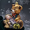 Скляна ялинкова іграшка Мишка с ребьенком на руках Komozja Family Santa Claus, фото 9