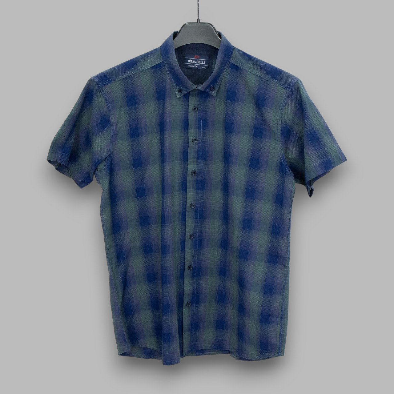 Сорочка чоловіча, приталена (Slim Fit), з коротким рукавом, Birindelli 04-479 100% бавовна L(Р), фото 1