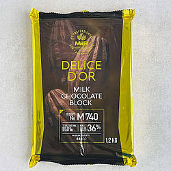 Шоколад молочний Delice D`OR ТМ Мир,  36%, плитка 1,2 кг