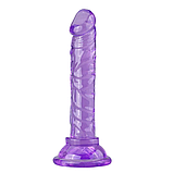 Фалоімітатор 14 см, Реалістичний фалос на присосці, Ділдо Фіолетовий, Вагінальний стимулятор, Інтимні іграшки, фото 7