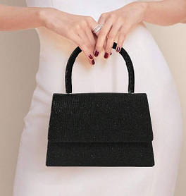 Вечірня сумка клатч з ручкою та блискітками