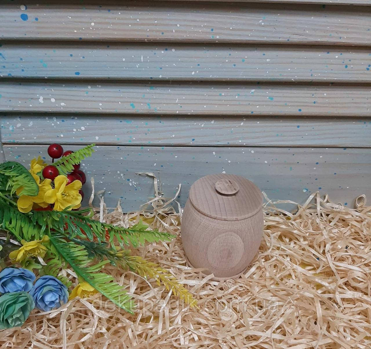 Бочонок дерев'яний 9,5х6см, фото 1