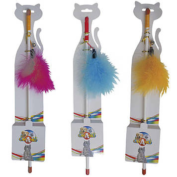 Іграшка для кіт. CROCI жарт з пір'їнкою, 46 см,(ціна за 1шт) *