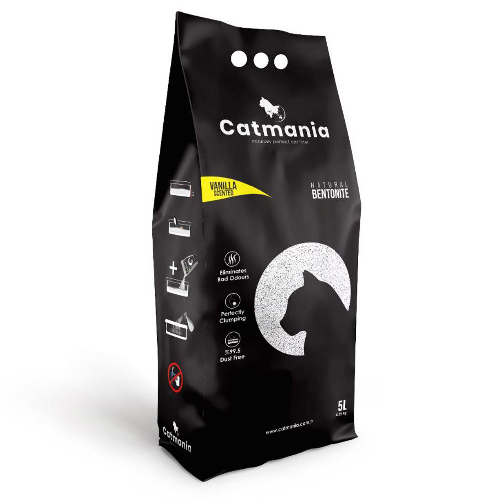 Бентонітовий наповнювач CATMANIA ваніль + жовті гранули, 5л