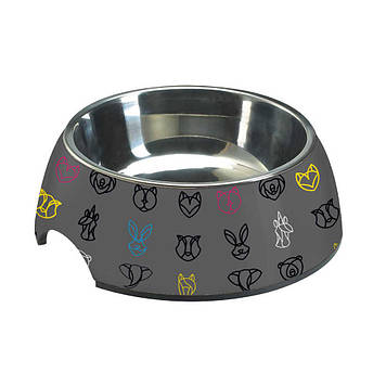 Миска CROCI MILAMINE GEOMETRICAL, нержавіюча, гумова основа ,зміна чаша 0,80л, 24 см .