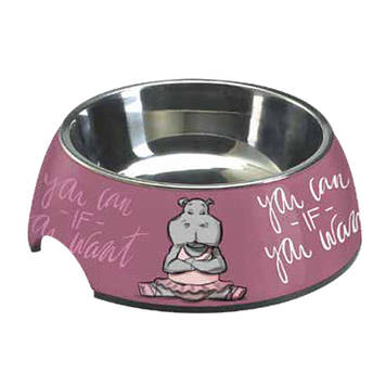 Миска CROCI MILAMINE HIPPO, нержавіюча, гумова основа , зміна чаша 0,40л, 24 см .