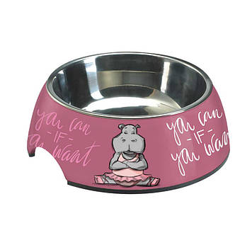 Миска CROCI MILAMINE HIPPO, нержавіюча, гумова основа ,зміна чаша 0,80л, 24 см .