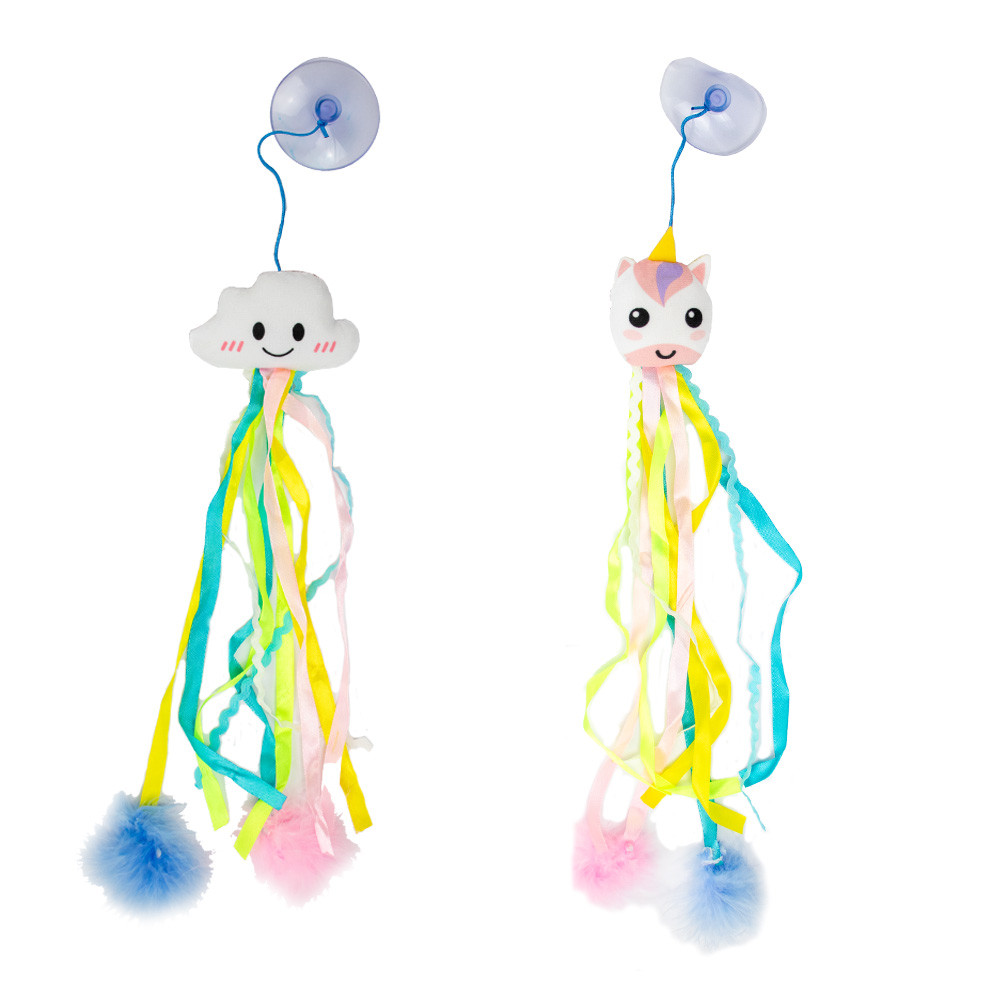 Іграшка для котів CROCI Дитяча забавка з присоскою, бубончиками та стрічками, 20 см . НОВИНКА, фото 1