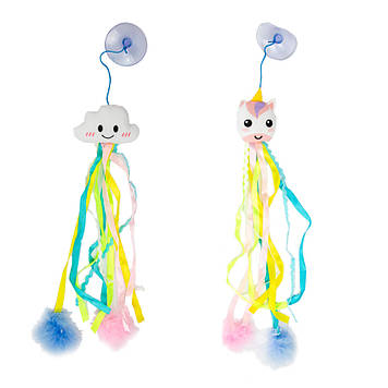 Іграшка для котів CROCI Дитяча забавка з присоскою, бубончиками та стрічками, 20 см .  НОВИНКА