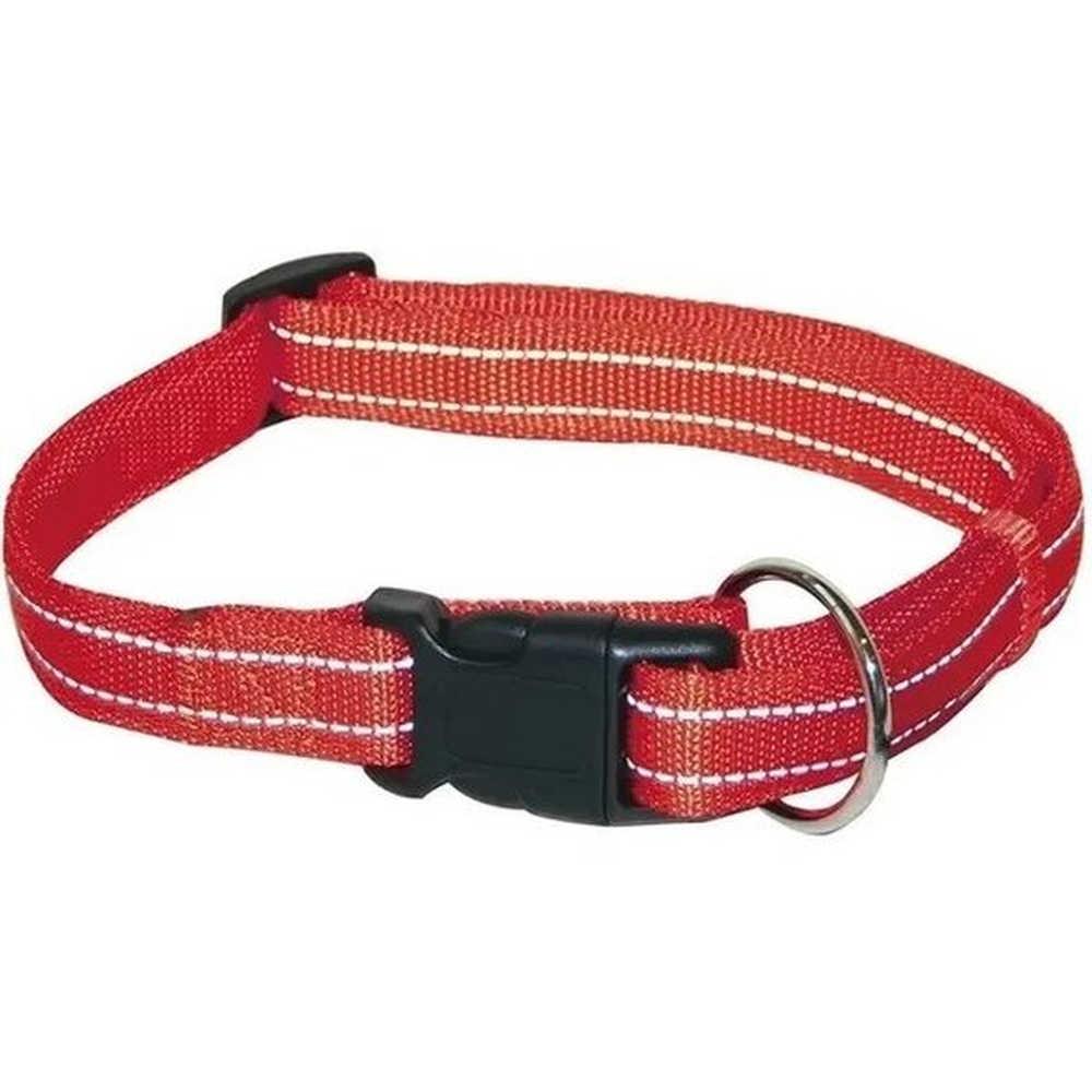 Нашийник SOFT REFLECTIVE світловідбиваючий, м'який, червоний, нейлон, 30-45х1,5см .