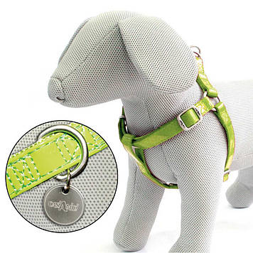 Шлея GLOSSY , (глянцева  штучна шкіра лак +нейлон), салатова 36-60х1,5см .