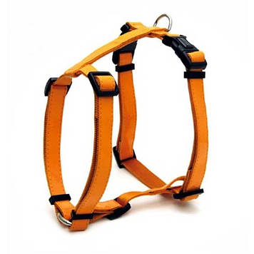 Шлея GLOSSY H, (глянцева  штучна шкіра лак +нейлон), помаранчева  2/51x88см .