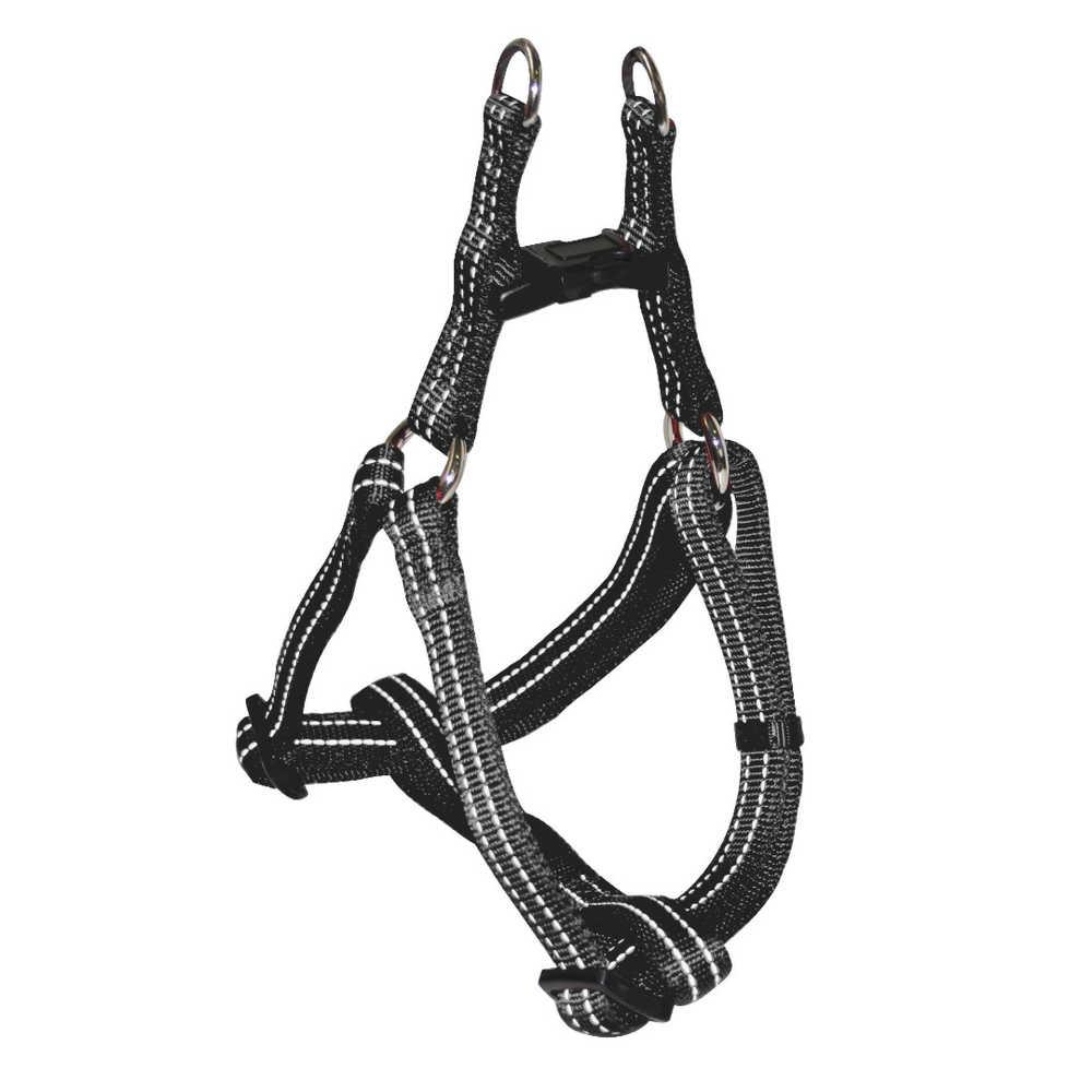 Шлея SOFT REFLECTIVE, світловідбиваюча, м'яка, чорна, нейлон, 50-65х2см ., фото 1