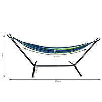 Двомісний садовий гамак з підставкою каркасом 200 кг, фото 2