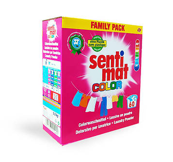 Порошок для кольорової білизни Sentimat Color 3.3kg на 60 прань - яскравість кольорів