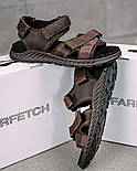 Чоловічі сандалі босоніжки літні спортивні Skin vintage коричневі. Живе фото, фото 4
