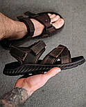 Чоловічі сандалі босоніжки літні спортивні Skin vintage коричневі. Живе фото, фото 3
