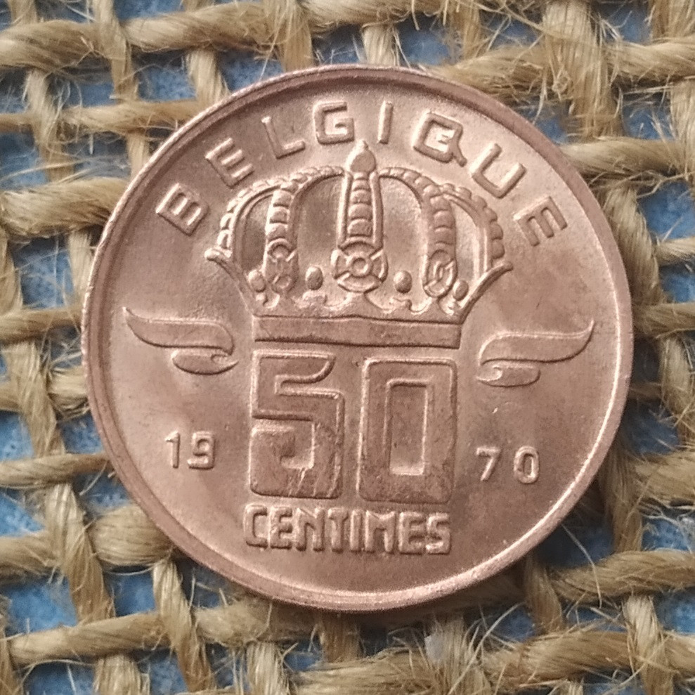 50 сантимiв 1970 року. Бельгiя, фото 1