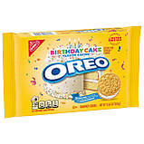 Печиво Oreo Golden Birthday Cake Creme Sandwich Cookies Limited Edition 303г, фото 6
