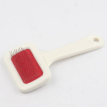 Пуходерка-слікер пласт.з напиленням (біла )"Пухнастики" 6.5*14 см