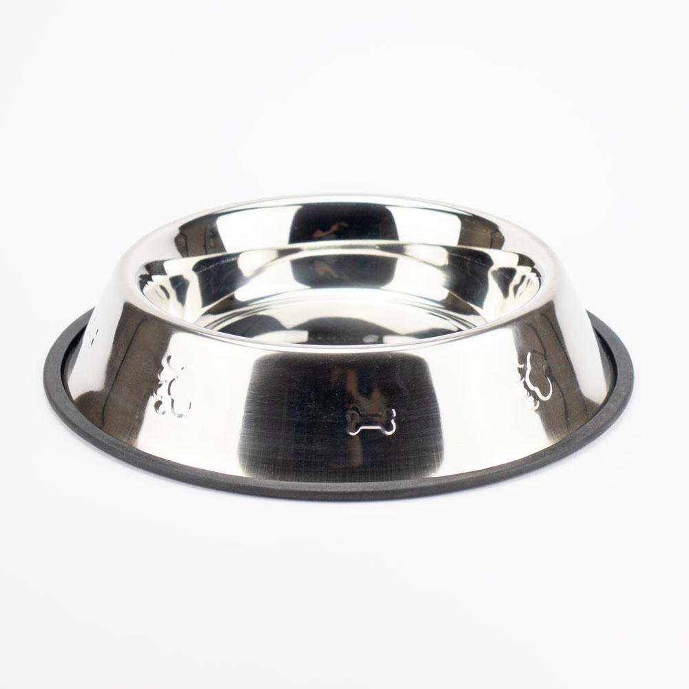 Миска "Agility" метал.нержав.сталі з карбуванням на гумі 2 л, 33 см (.), фото 1