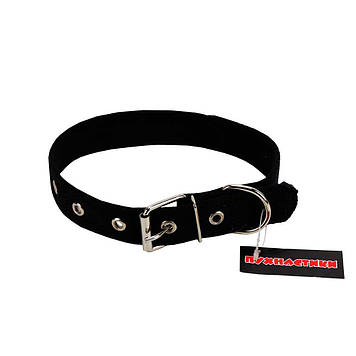 Нашийник брезентовий Пухнастики , чорний 25 мм/49см