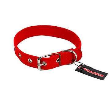 Нашийник брезентовий Пухнастики , червоний 25 м/49см