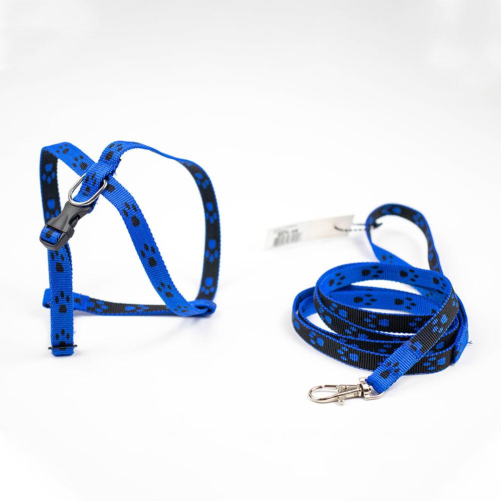 Шлея з повідцем "Пухнастики" (волошкова) 1,2 м, фото 1