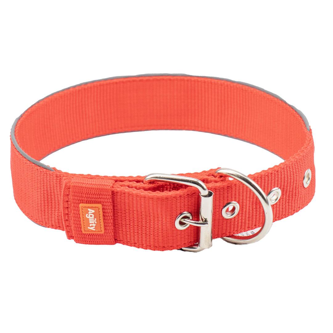 Нашийник "Agility" нейлоновий із світловідбивним кантом,подвійний 40мм 460-550мм,червоний, фото 1