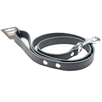 Повідець "Agility" з ремінної шкіри 14мм 1200мм, чорний