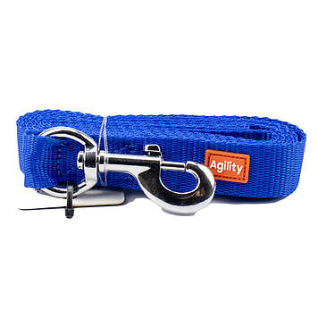 Повідець "Agility" нейлоновий 25мм 1500мм,синій