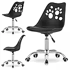 Офісний стілець на колесах із сидінням зі шкірозамінника RENO з принтом Лапки, поворотний, колір білий, фото 6