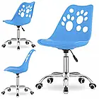 Офісний стілець на колесах із сидінням зі шкірозамінника RENO з принтом Лапки, поворотний, колір білий, фото 7