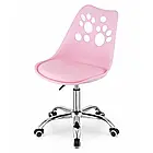 Офісний стілець на колесах із сидінням зі шкірозамінника RENO з принтом Лапки, поворотний, колір білий, фото 8